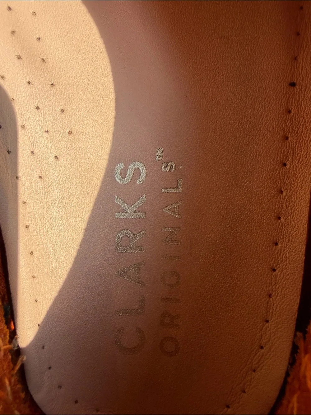 Clarks burnt Orange Suede Men Boat Shoes with Burgundy Laces